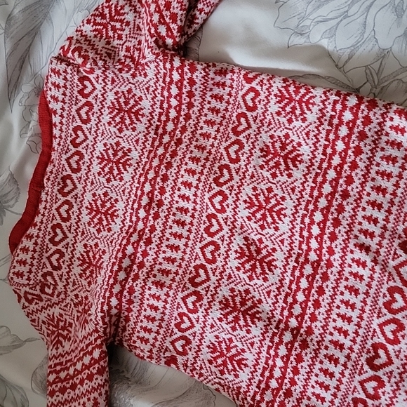 Max Studio Fair Isle Christmas Sweater Romper Baby 3-6 months Red holiday - Picture 5 of 5
